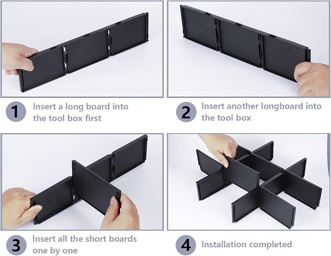 48-22-8473 For Milwau-kee Packout Dividers | Packout 3 Drawer Dividers Tool Box (Black-3 Pack)