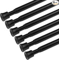 KXLife Spring Tension Curtain Rod Adjustable 11-17 Inch, 6Pcs, Black | No Drilling, Expandable Spring Loaded, Suitable for Window, Sidelight, Kitchen and Small Spaces