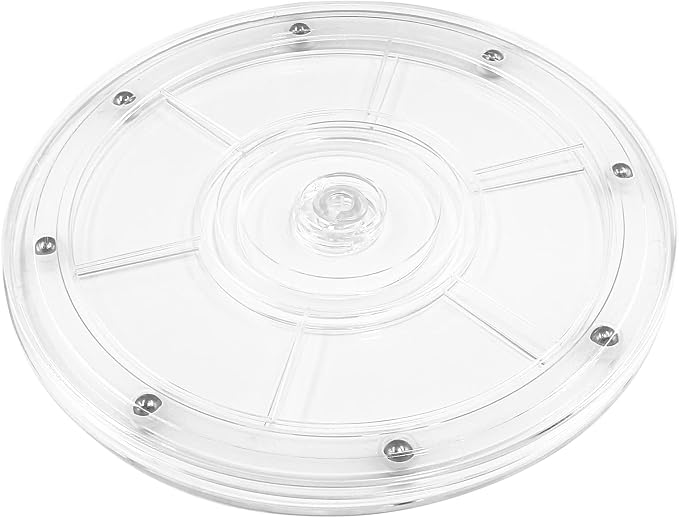 Jersvims 8 Inch Acrylic Turntable Platter, Transparent | Round Rotating Plate, For Kitchen Pantry Cabinet Organizer, Desk Rack Spice Organizer, Cake Cookie Decorating