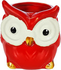 Ceramic Owl Shaped Pen Pencil Holder for Desk Decoration Accessories Owl Decor Makeup Brush Pen Cups Succulent Plant Pot Office School Ideal Gifts for Women, Mom or Birthdays