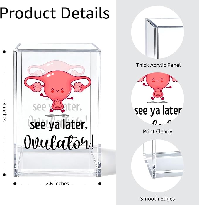 See Ya Later Ovulator Pen Holder Cosmetic Organizer, Funny Hysterectomy Pen Pencil Holders for Desk, Labor And Delivery Gifts Desk Accessories, OB GYN Organizer for Obstetrics Nurse Doctor