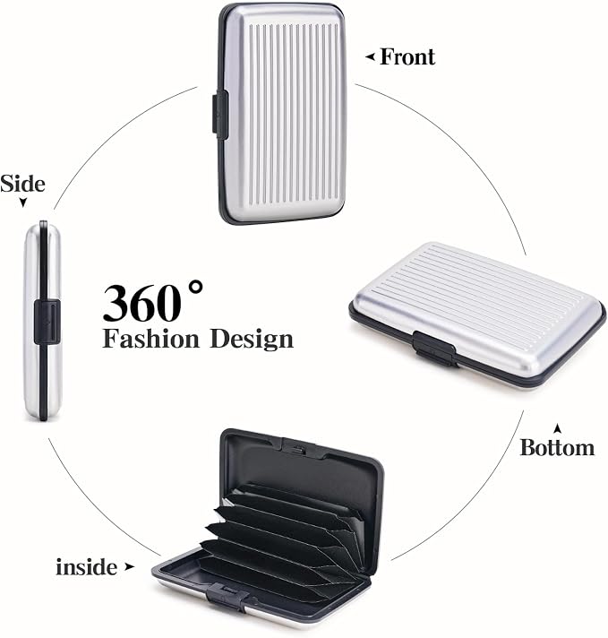 Women Credit Cards Holder,RFID Blocking Protection Aluminum Metal Wallet for Men Women Business Card Holder