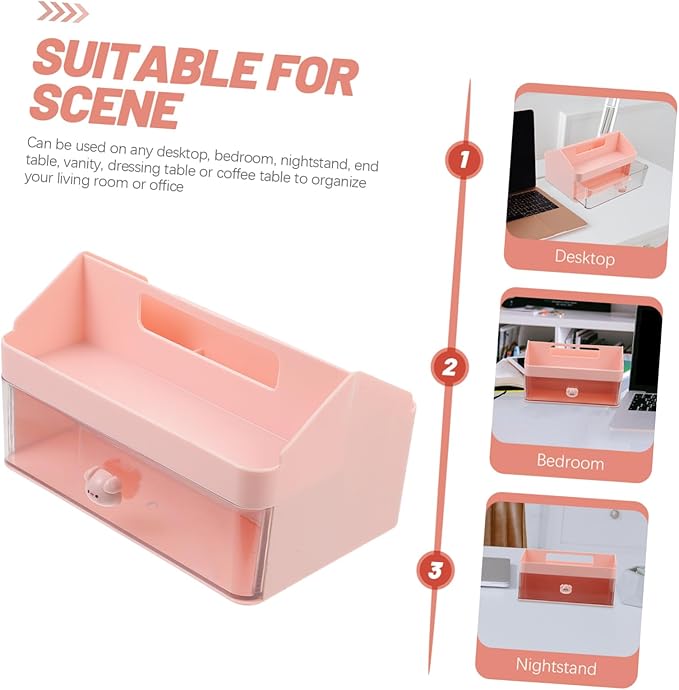 NUOBESTY Versatile Plastic Desktop Storage Organizer Type Storage Container Notebook Organizer for Desk Desk Accessories Aesthetic