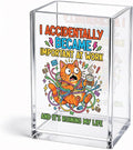 I Accidentally Became Important at Work Acrylic Pencil Holder Cup | Funny Cat Pen Holder for Desk, Coworker Boss Gifts for Women Men Employees, Sarcastic Work Gifts, Novelty New Job Present