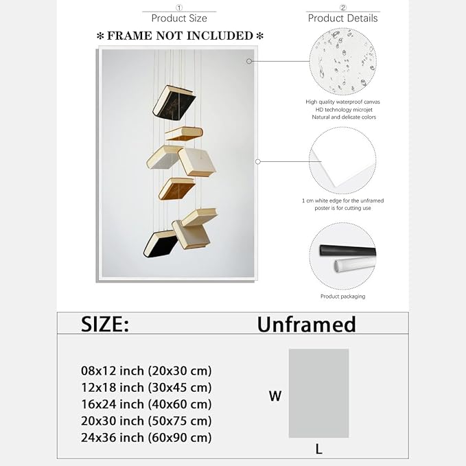 Minimalist Book Art Aesthetic Poster Canvas Wall Art Decoration Living Room Home Decor Bedroom Decoration Poster Unframed12x18inch