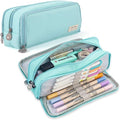 iSuperb Large Pencil Case 3 Compartments Pencil Pouch Big Capacity Pencil Bag for Kids Teen Girls Boys Student School Supplies Oxford Organizer Pen Bag Cosmetic Makeup Pouch