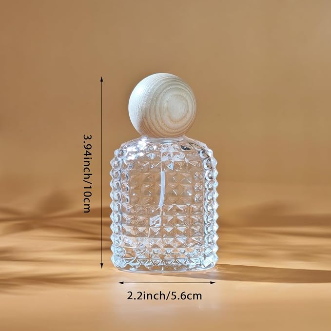 50ml/1.7 Oz Glass Spray Bottle Perfume Atomizer,Perfume Travel Refillable Spray Bottle Empty with 3 Kinds of Dispenser (A1)