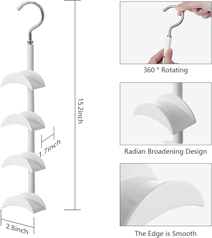 Purse Hanger for Closet, 360 Rotating Handbag Hanging Hook Bag Storage Space Saver with 4 Hooks, Hanging Storage Organizer for Storing Purses, Backpacks...