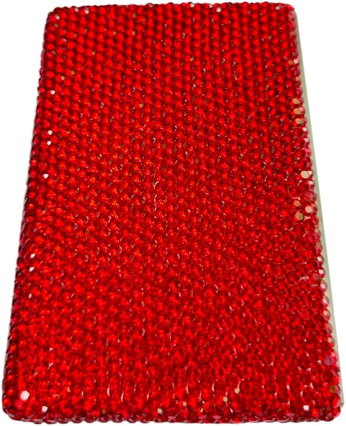 1Pc Card Wallet Card Case Bling Bling Business Card Holder,Red | Fashion,Crystal and Aluminum,Unisex-Adults,Compact Purse,Rhinestone