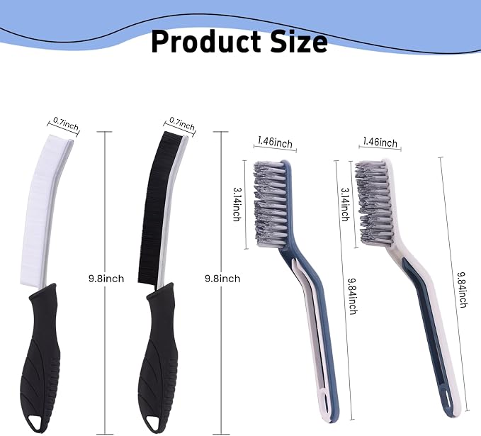 6pcs Crevice Cleaning Brush Multifunctional Hard Bristle Grout Cleaner Brush Crevice Cleaning Tools Bathroom Cleaning Brush with Clip,Kitchen Brush for Household, Kitchen, Window, Sink, Toilet, Grout
