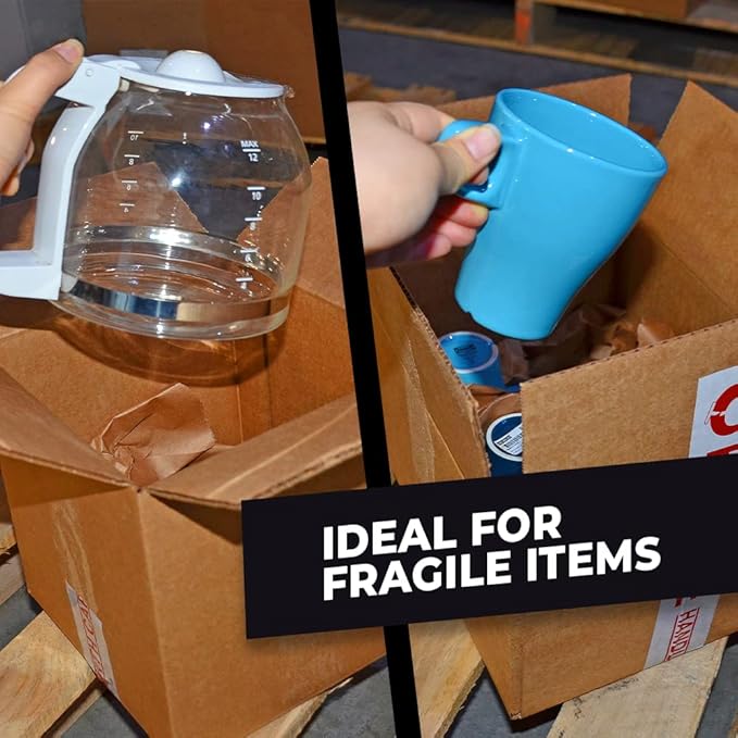 WOD CST2FW Fragile Tape Handle with Care Packing Tape 2 in. x 110 yds. Heavy Duty Carton Sealing Tape Red Lettering for Fragile Cargo and Box Office Moving Shipping