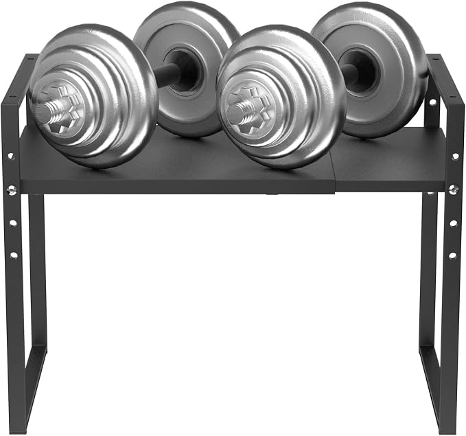 iPEGTOP Extendable Microwave Oven Rack, Adjustable Height Microwave/Toaster Shelf Heavy Duty Metal Pantry Shelf Space Riser Stand Organizer,Black