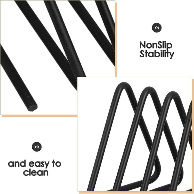 SHINEOFI Cutting Board Holder Cutting Board Organizer Triangle Rack Black Metal Chopping Sheet Holder Counter Stand for Cabinet Countertop Shelf,3. 93 X 3. 93 X 3. 54 Inch