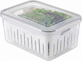 carrotez 16.9 Cup Produce Saver Container for Fridge with Colander 4.0L | Airtight Fruit & Vegetable Storage Bin, Removable Strainer Basket, BPA-Free, Stackable, White Colander