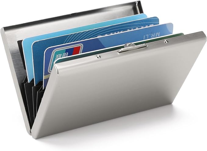 Stainless Steel Credit Card Wallet RFID Blocking Metal Case Pocket Business Card Holder for Women and Men