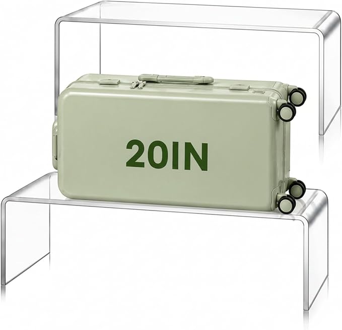 RattanView 2 Pcs 19 x 8 x 7 Inch Large Acrylic Riser Display Stands, 8 mm Extra Thick Heavy Duty Acrylic Shelf Riser for Monitors Bread Machine Cabinet Collectibles Jewelry Display Shoes Store (Clear)