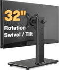 TAVR Furniture Single Monitor Stand VESA Mount for 13-32 Inch Screens | Free-Standing Monitor Riser with Swivel Tilt Rotation Height Adjustable, Universal Desk Stand up to 44lbs, Black
