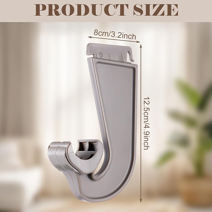 Wonderjune 4 Pcs Closet Rod Hooks Plastic Snap-in Support Brackets Champagne J-shaped Closet Bar Bracket for Hanging Clothes Cabinets Storage and Curtain, Fits up to 1-5/16 Inch Rod(Champagne)