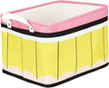 FYSUIMU Back to School Rectangle Collapsible Storage Basket Pencil Open Toy Organizer Bag with Handle 15 x 10.2 x 9.4 Inch Large Laundry Dirty Cloth Storage Bin for Books Bedroom Closet