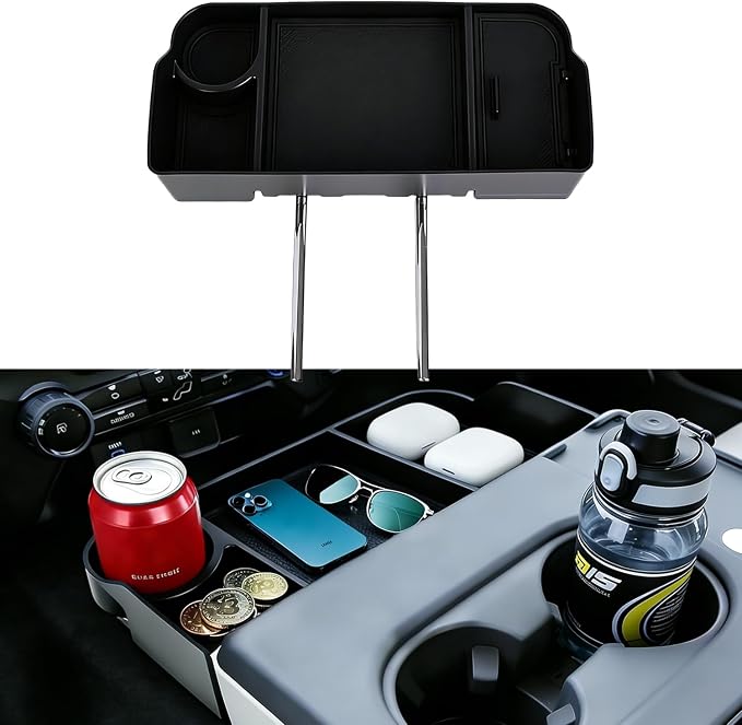 Center Headrest Organizer Tray Fit For Ford F150 F250 F350 F450 F550 F650 2011-2025 2026 Storage Compartment With Anti-Slip Mat Center Console Organizer for Ford F Accessories [Only for Jump Seat]