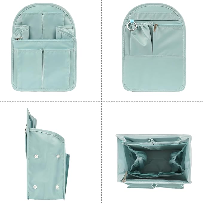 Surblue Backpack Organizer Insert Liner Hanging Travel Rucksack Purse and Handbag Insert Pocket, High-capacity Divider Foldable Nylon Shoulder Bag Organizer for Men and Women, (Skyblue, M)