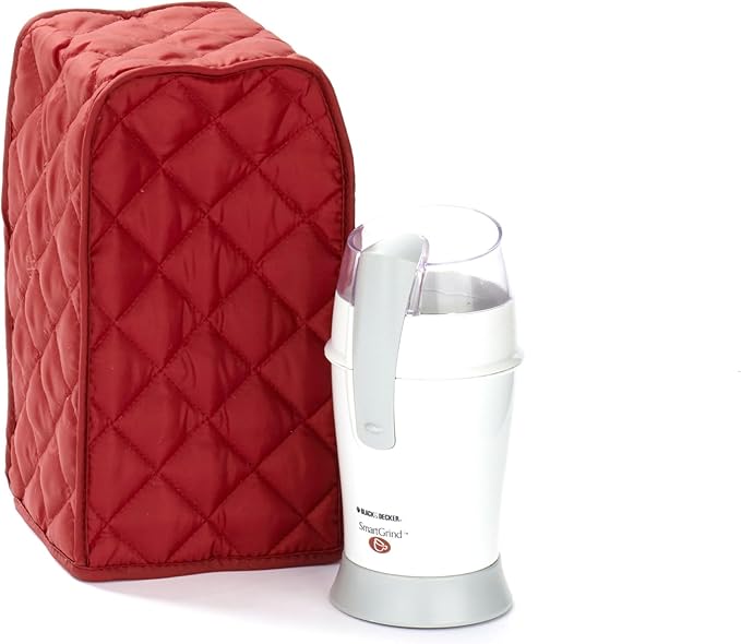 Covermates Keepsakes Coffee Maker Cover – Quilted Appliance Protector for Espresso Makers – Dust & Stain Resistant, Washable Slip‑On Design for Countertop Storage, Red