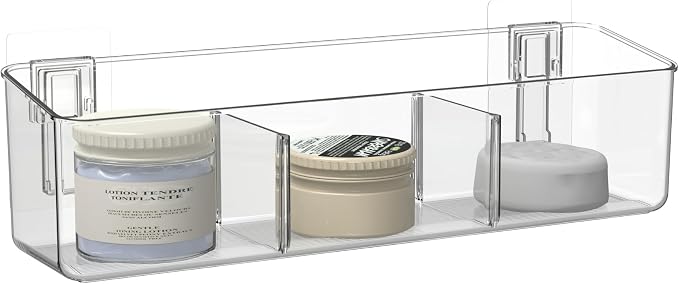 vacane Plastic Over Cabinet Door Organizer, Adhesive Mount Storage Organizer Container Makeup Organizer Hanging Basket Bins For Craft Room, Pantry, Office, Space Saving Holder for Kitchen Bags-XL