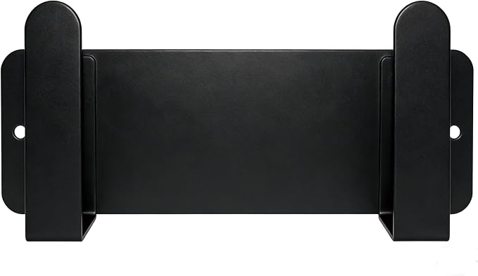 Black Stainless Steel Cutting Board & Pot Lid Organizer | Black rack mount under cabinet or wall; dual install kits, storage for cutting boards, pot lids and bathroom scale