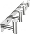 Wall Mounted Coat Rack-5 Hooks, Heavy Duty Stainless Steel Wall Hooks for Towel Coat Bag, Hat Rack Coat Hanger Coat Hooks Towel Racks for Bathroom Entryway Kitchen Hotel (Silvery, 1 Pack)