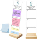 Sticky Note Holder, Monitor Memo Board, Acrylic Post It Note Holder with Wooden Base, Includes 100 Notes, Motivational Desk Organizer, Inspirational Nurse Quote “Never Stop”