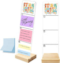 Sticky Note Holder, Monitor Memo Board, Acrylic Post It Note Holder with Wooden Base, Includes 100 Notes, Pharmacy Desk Organizer, Pharmacist Quote “It's A Good Day to Fill Prescriptions”