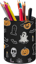 Halloween Spider Web Ghost Pen Holder Pencil Cup for Desk Organizer | Cute Makeup Brush Holder PU Multifunctional Office Suppliesfor Decor Home Classroom School