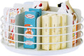Snack Organizer - Versatile Snack Storage, Lazy Susan with Convenient Grab-and-Go Design, Metal Snack Holder for Home, Office, Breakroom, 10.85" L x 10.85" W x 5" H (White)