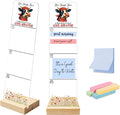 Sticky Note Holder, Monitor Memo Board, Acrylic Post It Note Holder with Wooden Base, Includes 200 Notes, Desk Organizer, Funny Cow Quote “Live Laugh Love Load Aim & Fire”