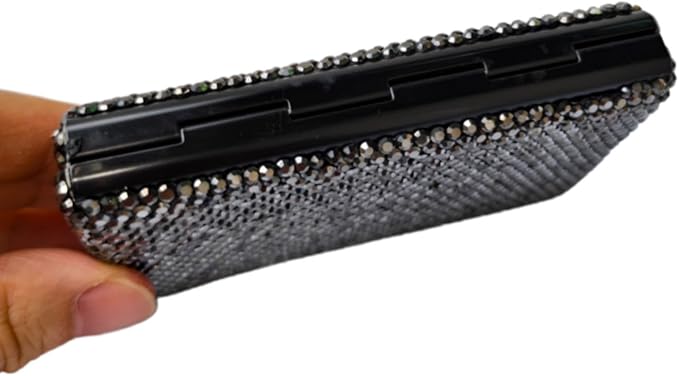 1Pc Card Wallet Card Case Bling Bling Business Card Holder,Black | Fashion,Crystal and Aluminum,Unisex-Adults,Compact Purse,Rhinestone