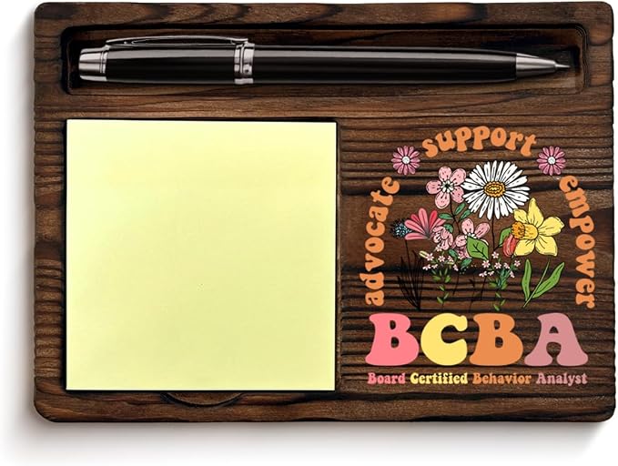 BCBA Gifts for Women, Board Certified Behavior Analyst Sticky Note Holder Gifts for BCBA Therapist ABA Special Education Teacher