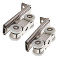 AWEN 2pcs 4-Wheel Stainless Stee Hanging Wheel Suitable fo Sliding Doors in Halls and Kitchen cabinets wadrobe Sliding Door（Wheel 23mm/0.9"）