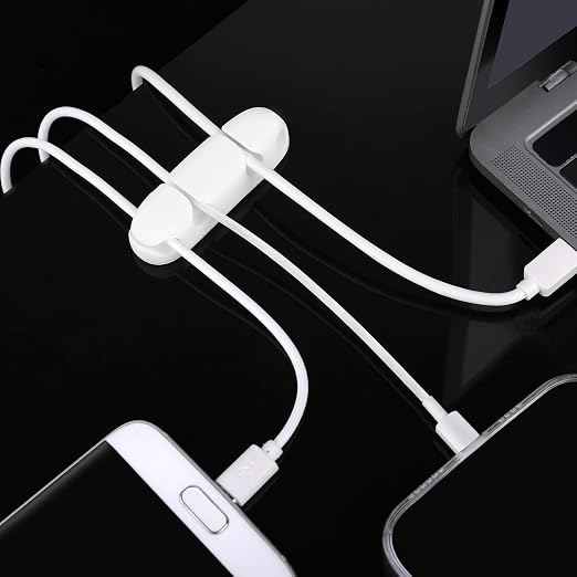 WLLHYF 3PCS Cable Clips, Cord Wire Organizer Cable Management Holders | Silicone, 4 Hole, Cable Harness, USB Charging Accessory, Cable Holder for Office and Home Desk