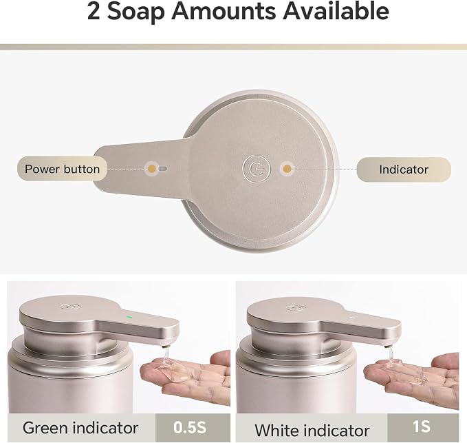 LAOPAO Automatic Soap Dispenser, Liquid Hand Soap Dispenser for Bathroom Kitchen Rechargeable Touchless Hand Soap Pump, 10oz