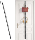 TOMIR Over The Door Hooks with 8 Hooks, Metal Long Hooks for Hanging, Behind Door Towel Rack, Purse, Coat Hanger, Non-Slip Pads with Suction Cups, Space-Saving Vertical Organizer, 37.2 Inches Black