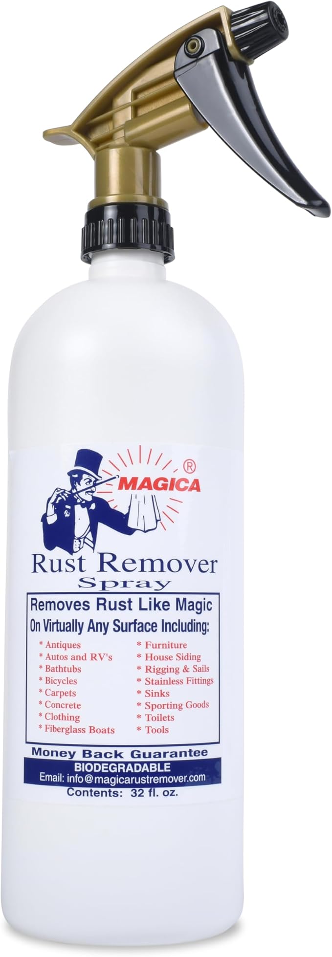 Magica® Rust Remover (32oz Spray) Reliably Removing Rust Stains for over 35 years USA Made