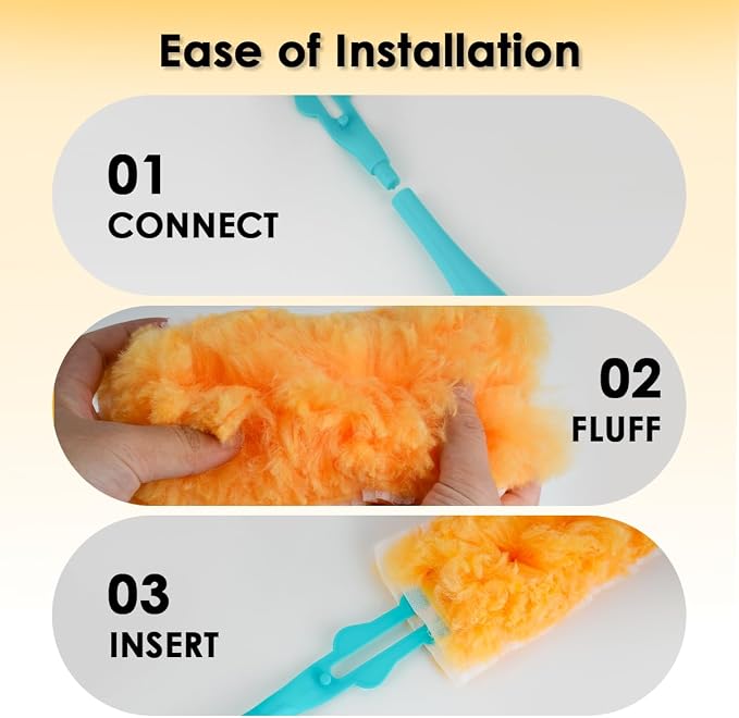20 Count Compatible with Swiffer Heavy Duty Duster Refills, Unscented 360° Disposable Duster Microfiber Pads for Cleaning Home, Electronics, Blinds, Ceiling Fans, Furniture (Duster Refill Only)