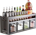 Kitchen Spice Rack Wall Mount Hanging Seasoning Box Over Stove Hanging Shelf Seasoning Jar Organizer for Sugar Salt Pepper (4 Box)