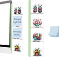 Crazy Birds Computer Monitor Memo Board, Sticky Note Holder, Monitor Side Note Board, Acrylic Desk Organizer with 100Pcs Notes for Office Worker Men Women, Home Desktop and Office Desk