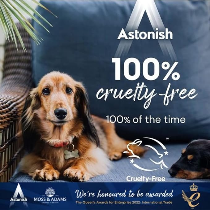 Astonish Apple Burst Household Cleaner - Shower Curtain, Shower Door, Bathroom Tiles - Hard Water Stains, Rust & Calcium Bathroom Cleaner - No Scrub, Cruelty Free Cleaning Supplies, 750ml Spray Bottle