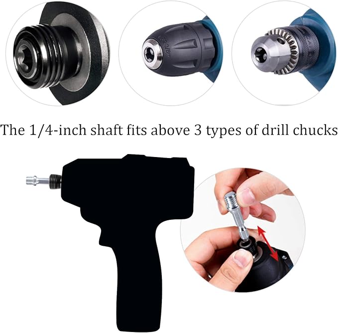 Kichwit 4 Inch Drill Power Brush Tile Scrubber Scouring Pads Cleaning Kit | 2 Inch Small Brush Included, Heavy Duty Household Cleaning Tool (Drill NOT Included)