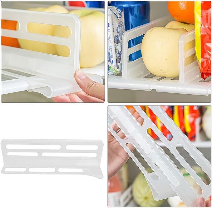 Ipetboom 6pcs Refrigerator Divider for Glass Shelves Organization, Adjustable Freezer Cupboard Cabinet Drawer Fridge Shelf, Multifunctional Partition Board, Easy to Clean Separator Grid