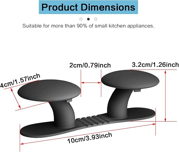 Cord Organizer for Appliances, Cord Holder Cord Wrapper Kitchen Gadgets Cord Organizer Stick On Kitchen Appliances, Mixer, Air Fryer, Coffee Maker, Multifunctional Adhesive Wall Hooks (4Black)