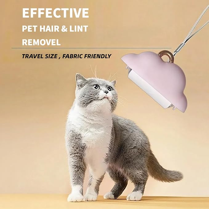Portable Lint Roller 150 Sheets Travel Size, Mini Lint Roller for Clothes and Reusable Pet Hair Remover, Cute Small Sticky Dust Remover Refillable
