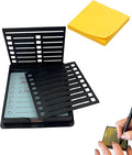 Sticky Note Stencil Template, Sticky Notes Dispenser, Reusable Note Organizer, 3x3 Sticky Pads Dispenser with Stencil, for 3x3 Self-Sticky Note Pads, for Office and Home (Black)